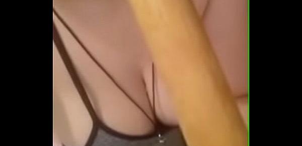  SLUTTY TEEN PLAYS WITH PLUNGER AGAIN